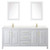 Wyndham WCV252580DWGC2UNSM24 Daria 80 Inch Double Bathroom Vanity in White, Light-Vein Carrara Cultured Marble Countertop, Undermount Square Sinks, 24 Inch Mirrors, Brushed Gold Trim
