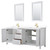 Wyndham WCV252580DWGWCUNSM24 Daria 80 Inch Double Bathroom Vanity in White, White Cultured Marble Countertop, Undermount Square Sinks, 24 Inch Mirrors, Brushed Gold Trim