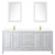 Wyndham WCV252580DWGWCUNSM24 Daria 80 Inch Double Bathroom Vanity in White, White Cultured Marble Countertop, Undermount Square Sinks, 24 Inch Mirrors, Brushed Gold Trim