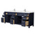 Wyndham WCG242484DBNCCUNSMXX Beckett 84 Inch Double Bathroom Vanity in Dark Blue, Carrara Cultured Marble Countertop, Undermount Square Sinks, Brushed Nickel Trim