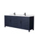 Wyndham WCG242484DBBWCUNSMXX Beckett 84 Inch Double Bathroom Vanity in Dark Blue, White Cultured Marble Countertop, Undermount Square Sinks, Matte Black Trim