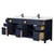 Wyndham WCG242484DBBWCUNSMXX Beckett 84 Inch Double Bathroom Vanity in Dark Blue, White Cultured Marble Countertop, Undermount Square Sinks, Matte Black Trim