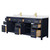 Wyndham WCG242484DBLWCUNSMXX Beckett 84 Inch Double Bathroom Vanity in Dark Blue, White Cultured Marble Countertop, Undermount Square Sinks, No Mirror