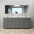 Wyndham WCG242484DGGCCUNSMXX Beckett 84 Inch Double Bathroom Vanity in Dark Gray, Carrara Cultured Marble Countertop, Undermount Square Sinks, Brushed Gold Trim