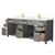 Wyndham WCG242484DGGCCUNSMXX Beckett 84 Inch Double Bathroom Vanity in Dark Gray, Carrara Cultured Marble Countertop, Undermount Square Sinks, Brushed Gold Trim