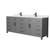 Wyndham WCG242484DGBWCUNSMXX Beckett 84 Inch Double Bathroom Vanity in Dark Gray, White Cultured Marble Countertop, Undermount Square Sinks, Matte Black Trim