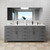 Wyndham WCG242484DGBWCUNSMXX Beckett 84 Inch Double Bathroom Vanity in Dark Gray, White Cultured Marble Countertop, Undermount Square Sinks, Matte Black Trim