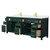 Wyndham WCG242484DGDCCUNSMXX Beckett 84 Inch Double Bathroom Vanity in Green, Carrara Cultured Marble Countertop, Undermount Square Sinks, Brushed Gold Trim