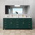 Wyndham WCG242484DGDWCUNSMXX Beckett 84 Inch Double Bathroom Vanity in Green, White Cultured Marble Countertop, Undermount Square Sinks, Brushed Gold Trim