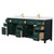 Wyndham WCG242484DGDWCUNSMXX Beckett 84 Inch Double Bathroom Vanity in Green, White Cultured Marble Countertop, Undermount Square Sinks, Brushed Gold Trim
