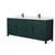 Wyndham WCG242484DGKWCUNSMXX Beckett 84 Inch Double Bathroom Vanity in Green, White Cultured Marble Countertop, Undermount Square Sinks, Matte Black Trim