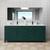 Wyndham WCG242484DGKWCUNSMXX Beckett 84 Inch Double Bathroom Vanity in Green, White Cultured Marble Countertop, Undermount Square Sinks, Matte Black Trim