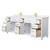 Wyndham WCG242484DWGCCUNSMXX Beckett 84 Inch Double Bathroom Vanity in White, Carrara Cultured Marble Countertop, Undermount Square Sinks, Brushed Gold Trim