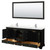 Wyndham WCS202080DDEC2UNSM70 Deborah 80 Inch Double Bathroom Vanity in Dark Espresso, Light-Vein Carrara Cultured Marble Countertop, Undermount Square Sinks, 70 Inch Mirror