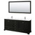Wyndham WCS202080DDEWCUNSM70 Deborah 80 Inch Double Bathroom Vanity in Dark Espresso, White Cultured Marble Countertop, Undermount Square Sinks, 70 Inch Mirror