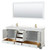 Wyndham WCS202080DWGC2UNSM70 Deborah 80 Inch Double Bathroom Vanity in White, Carrara Cultured Marble Countertop, Undermount Square Sinks, Brushed Gold Trim, 70 Inch Mirror