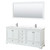 Wyndham WCS202080DWHWCUNSM70 Deborah 80 Inch Double Bathroom Vanity in White, White Cultured Marble Countertop, Undermount Square Sinks, 70 Inch Mirror
