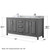 Wyndham WCV252572DKGCMUNSM24 Daria 72 Inch Double Bathroom Vanity in Dark Gray, White Carrara Marble Countertop, Undermount Square Sinks, and 24 Inch Mirrors