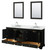Wyndham WCS202080DDECMUNOM24 Deborah 80 Inch Double Bathroom Vanity in Dark Espresso, White Carrara Marble Countertop, Undermount Oval Sinks, and 24 Inch Mirrors