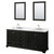 Wyndham WCS202080DDECMUNSM24 Deborah 80 Inch Double Bathroom Vanity in Dark Espresso, White Carrara Marble Countertop, Undermount Square Sinks, and 24 Inch Mirrors