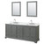 Wyndham WCS202080DKGCMUNSM24 Deborah 80 Inch Double Bathroom Vanity in Dark Gray, White Carrara Marble Countertop, Undermount Square Sinks, and 24 Inch Mirrors