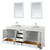Wyndham WCS202080DWHCMUNOM24 Deborah 80 Inch Double Bathroom Vanity in White, White Carrara Marble Countertop, Undermount Oval Sinks, and 24 Inch Mirrors