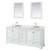 Wyndham WCS202080DWGCMUNOM24 Deborah 80 Inch Double Bathroom Vanity in White, White Carrara Marble Countertop, Undermount Oval Sinks, Brushed Gold Trim, 24 Inch Mirrors Wyndham WCS202080DWGCMUNOM24 Deborah 80 Inch Double Bathroom Vanity in White, White Carrara Marble Countertop, Undermount Oval Sinks, Brushed Gold Trim, 24 Inch Mirrors