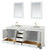 Wyndham WCS202080DWGCMUNSM24 Deborah 80 Inch Double Bathroom Vanity in White, White Carrara Marble Countertop, Undermount Square Sinks, Brushed Gold Trim, 24 Inch Mirrors