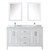 Wyndham WCV252560DWHCMUNSMED Daria 60 Inch Double Bathroom Vanity in White, White Carrara Marble Countertop, Undermount Square Sinks, and Medicine Cabinets