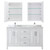 Wyndham WCV252560DWHCMUNSMED Daria 60 Inch Double Bathroom Vanity in White, White Carrara Marble Countertop, Undermount Square Sinks, and Medicine Cabinets