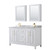 Wyndham WCV252560DWGCMUNSMED Daria 60 Inch Double Bathroom Vanity in White, White Carrara Marble Countertop, Undermount Square Sinks, Medicine Cabinets, Brushed Gold Trim