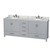 Wyndham WCS141480DGYCMUNOMXX Sheffield 80 Inch Double Bathroom Vanity in Gray, White Carrara Marble Countertop, Undermount Oval Sinks, and No Mirror
