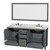 Wyndham WCS141472DKGCMUNOM70 Sheffield 72 Inch Double Bathroom Vanity in Dark Gray, White Carrara Marble Countertop, Undermount Oval Sinks, and 70 Inch Mirror
