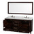 Wyndham WCS141472DESCMUNOM70 Sheffield 72 Inch Double Bathroom Vanity in Espresso, White Carrara Marble Countertop, Undermount Oval Sinks, and 70 Inch Mirror