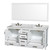 Wyndham WCS141472DWHCMUS3M70 Sheffield 72 Inch Double Bathroom Vanity in White, White Carrara Marble Countertop, Undermount 3-Hole Square Sinks, 70 Inch Mirror