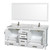 Wyndham WCS141472DWHCMUNSM70 Sheffield 72 Inch Double Bathroom Vanity in White, White Carrara Marble Countertop, Undermount Square Sinks, and 70 Inch Mirror