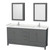 Wyndham WCS141472DKGC2UNSMED Sheffield 72 Inch Double Bathroom Vanity in Dark Gray, Carrara Cultured Marble Countertop, Undermount Square Sinks, Medicine Cabinets