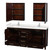 Wyndham WCS141472DESC2UNSMED Sheffield 72 Inch Double Bathroom Vanity in Espresso, Carrara Cultured Marble Countertop, Undermount Square Sinks, Medicine Cabinets