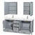Wyndham WCS141472DGYWCUNSMED Sheffield 72 Inch Double Bathroom Vanity in Gray, White Cultured Marble Countertop, Undermount Square Sinks, Medicine Cabinets