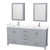 Wyndham WCS141472DGYWCUNSMED Sheffield 72 Inch Double Bathroom Vanity in Gray, White Cultured Marble Countertop, Undermount Square Sinks, Medicine Cabinets