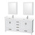 Wyndham WCS141472DWHWCUNSMED Sheffield 72 Inch Double Bathroom Vanity in White, White Cultured Marble Countertop, Undermount Square Sinks, Medicine Cabinets