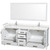 Wyndham WCS141480DWHC2UNSM70 Sheffield 80 Inch Double Bathroom Vanity in White, Carrara Cultured Marble Countertop, Undermount Square Sinks, 70 Inch Mirror