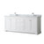 Wyndham WCV232380DWHCMUNSMXX Avery 80 Inch Double Bathroom Vanity in White, White Carrara Marble Countertop, Undermount Square Sinks, and No Mirror