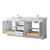 Wyndham WCV232380DWHCMUNSMXX Avery 80 Inch Double Bathroom Vanity in White, White Carrara Marble Countertop, Undermount Square Sinks, and No Mirror