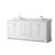 Wyndham WCV232380DWGCMUNSMXX Avery 80 Inch Double Bathroom Vanity in White, White Carrara Marble Countertop, Undermount Square Sinks, Brushed Gold Trim