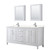 Wyndham WCV252572DWHC2UNSMED Daria 72 Inch Double Bathroom Vanity in White, Light-Vein Carrara Cultured Marble Countertop, Undermount Square Sinks, Medicine Cabinets