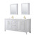 Wyndham WCV252572DWGWCUNSMED Daria 72 Inch Double Bathroom Vanity in White, White Cultured Marble Countertop, Undermount Square Sinks, Medicine Cabinets, Brushed Gold Trim