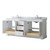 Wyndham WCV232380DWHCMUNOMXX Avery 80 Inch Double Bathroom Vanity in White, White Carrara Marble Countertop, Undermount Oval Sinks, and No Mirror