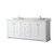 Wyndham WCV232380DWGCMUNOMXX Avery 80 Inch Double Bathroom Vanity in White, White Carrara Marble Countertop, Undermount Oval Sinks, Brushed Gold Trim