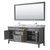 Wyndham WCV303072DKGCMUNSM70 Margate 72 Inch Double Bathroom Vanity in Dark Gray, White Carrara Marble Countertop, Undermount Square Sinks, and 70 Inch Mirror